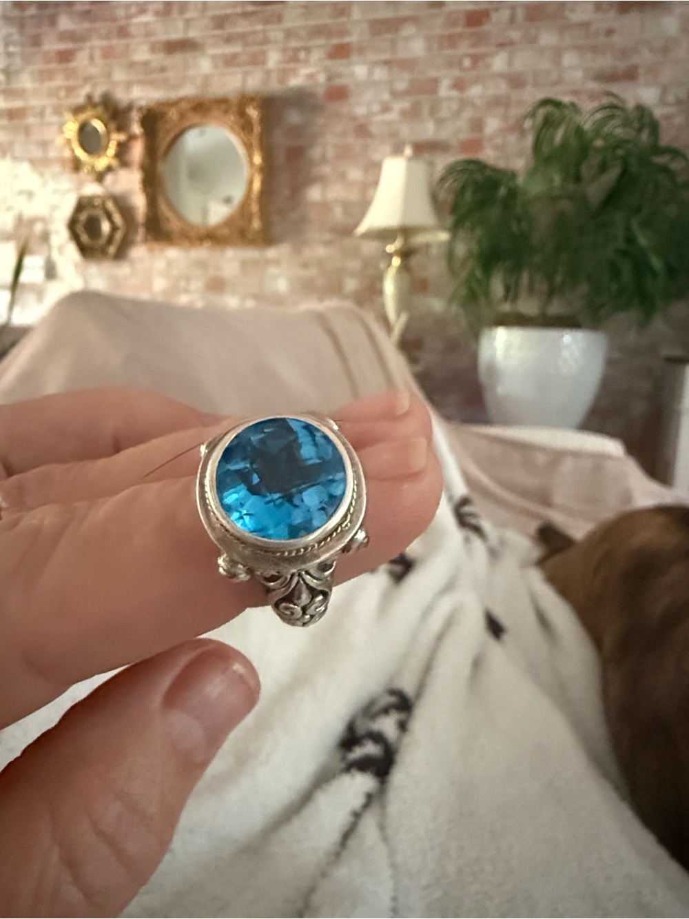 Effy Blue Gemstone Statement Ring - 925/18kt size 7 - Picture 2 of 3